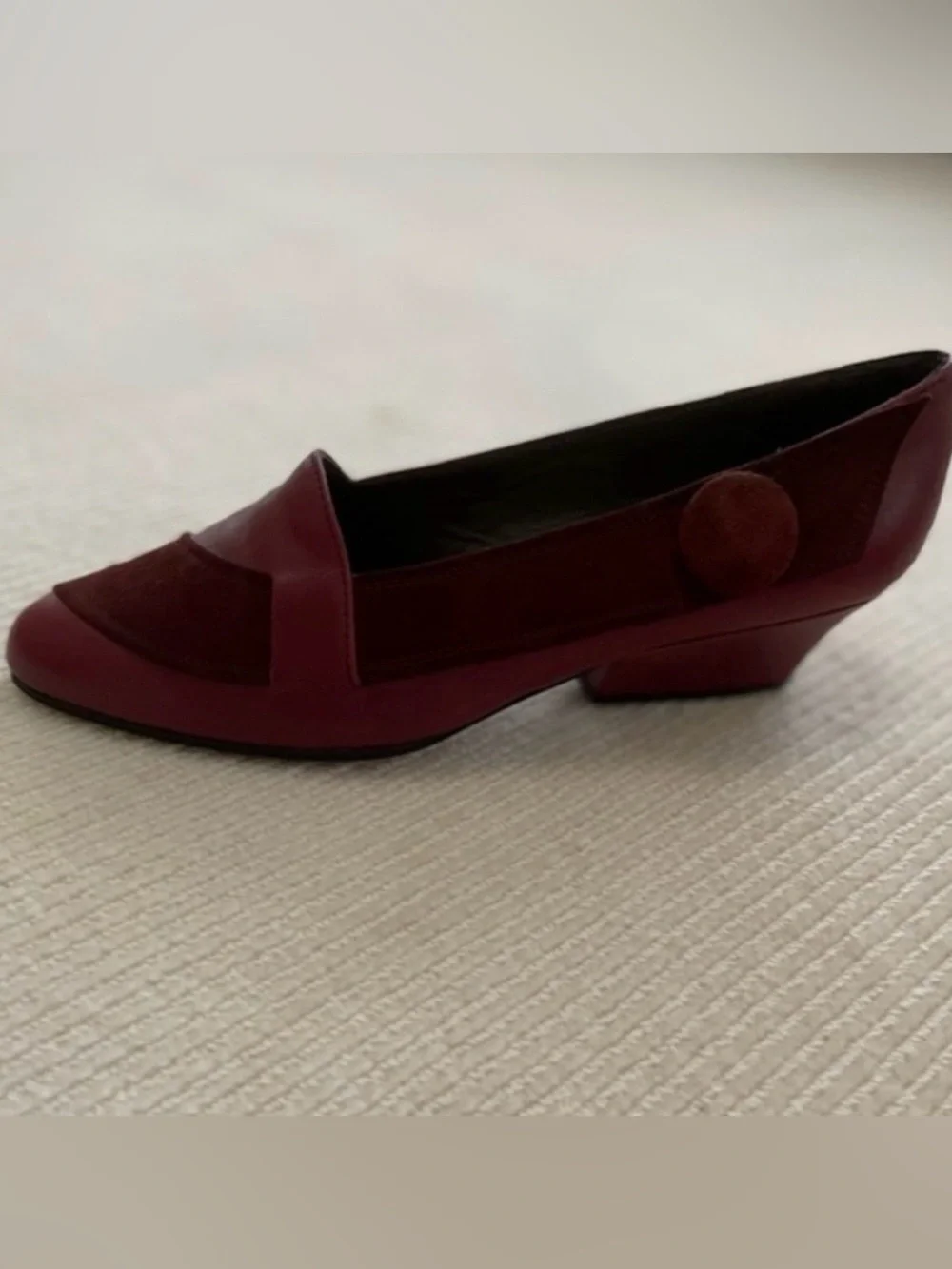 Sacco -Patricia Burgundy Red Leather And Suede Shoe